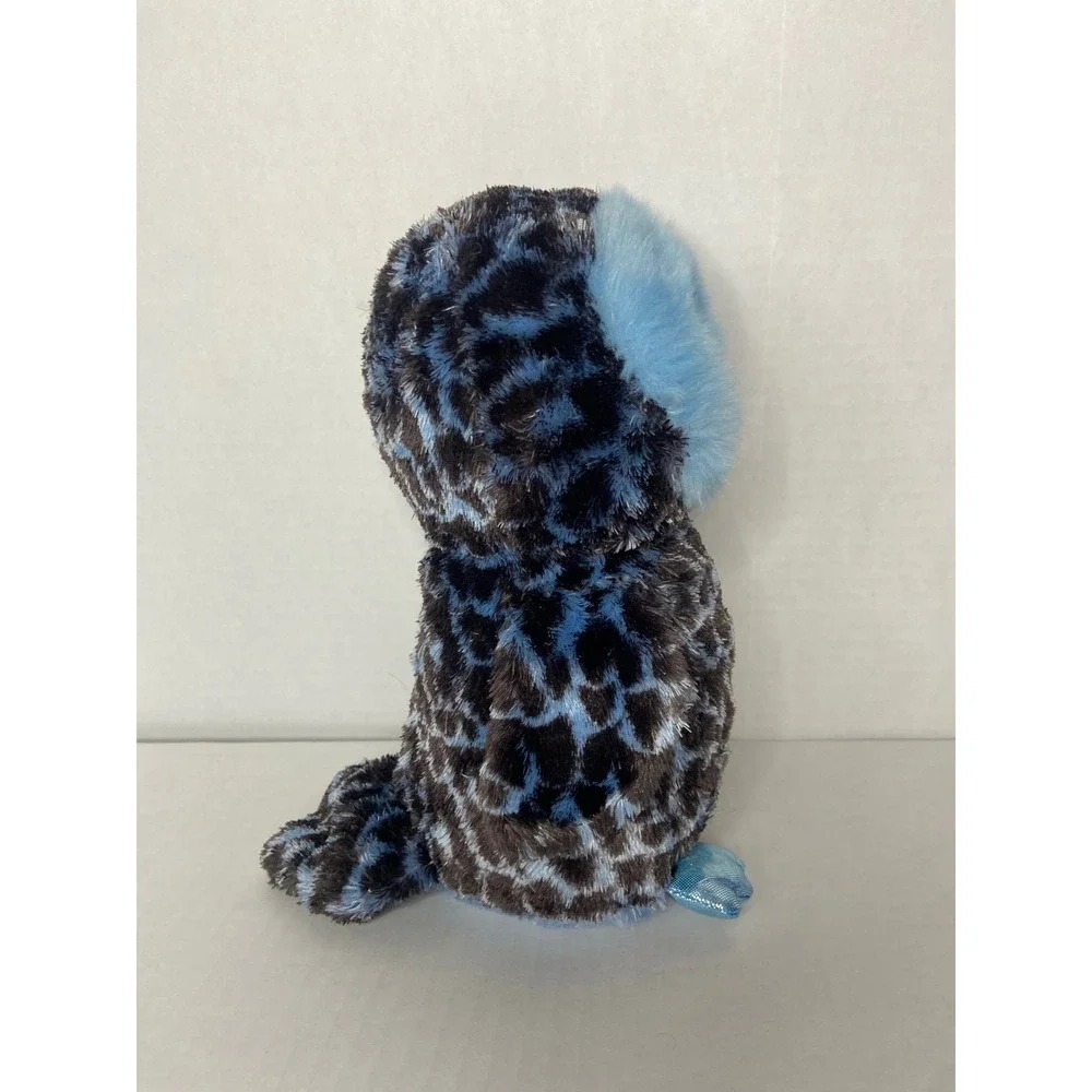 Ty Beanie Boos Yago Blue Owl Plush‎ Spotted Black Blue Glitter Eyes 6 inch 2018